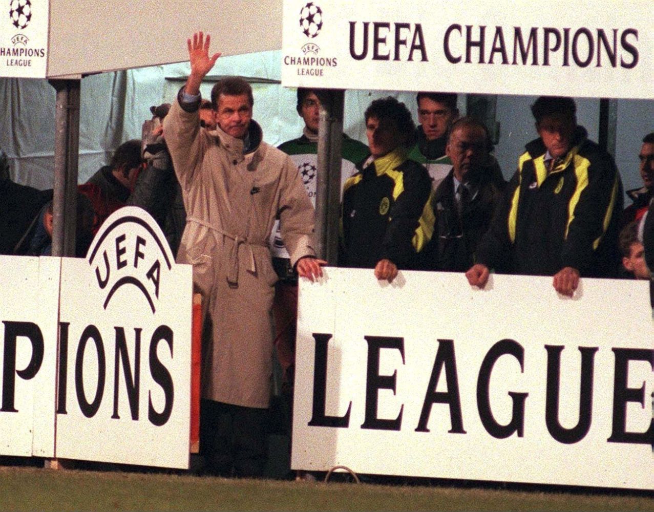 Ottmar Hitzfeld mit Borussia Dortmund in der Champions League.