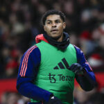 Manchester United, ManU v Newcastle United Premier League 30/12/2024. Marcus Rashford 10 of Manchester United warms up on the sidelines during the Premier League match between Manchester United and Newcastle United at Old Trafford, Manchester, England on 30 December 2024. Manchester Old Trafford Greater Manchester England Editorial use only DataCo restrictions apply See www.football-dataco.com , Copyright: xConorxMolloyx PSI-21159-0048