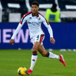 Genoa s Koni De Winter in action during the Serie A soccer match between Cagliari Calcio and Genoa at the Unipol Domus in Cagliari, Sardinia - Friday, 7 March 2025. - Soccer PUBLICATIONxNOTxINxITAxFRAxCHN Copyright: xGianlucaxZuddas/LaPresse & xa9&x