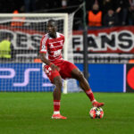 FOOTBALL : Brest vs Real Madrid - Ligue des Champions - 29/01/2025 Soumaila Coulibaly 44 - Brest during the UEFA Champions League match between Stade Brestois 29 and Real Madrid CF at Stade de Roudourou on January 29 , 2025 in Guingamp, France. Photo by Dante Badano / PsnewZ - GuingampFrance PUBLICATIONxNOTxINxFRAxBEL Copyright: xDantexBadanox